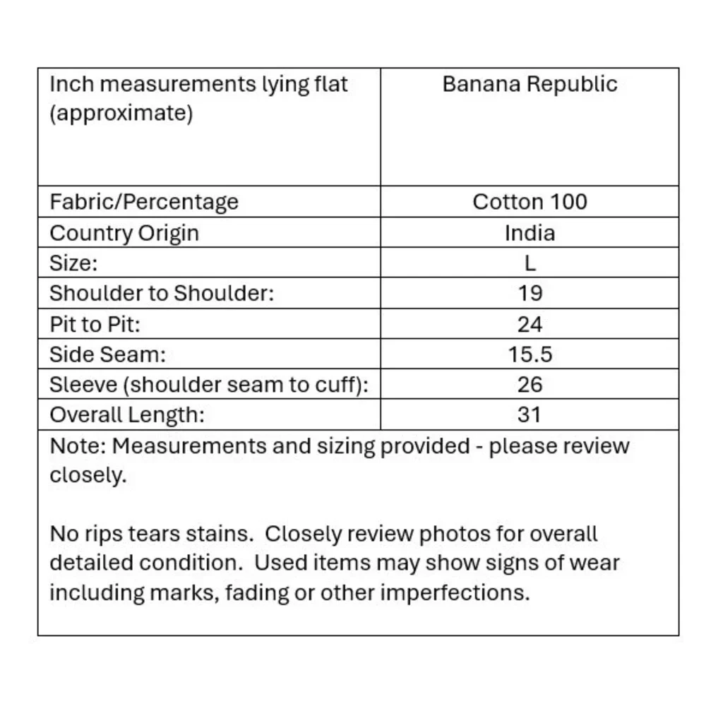 Banana Republic clean pre